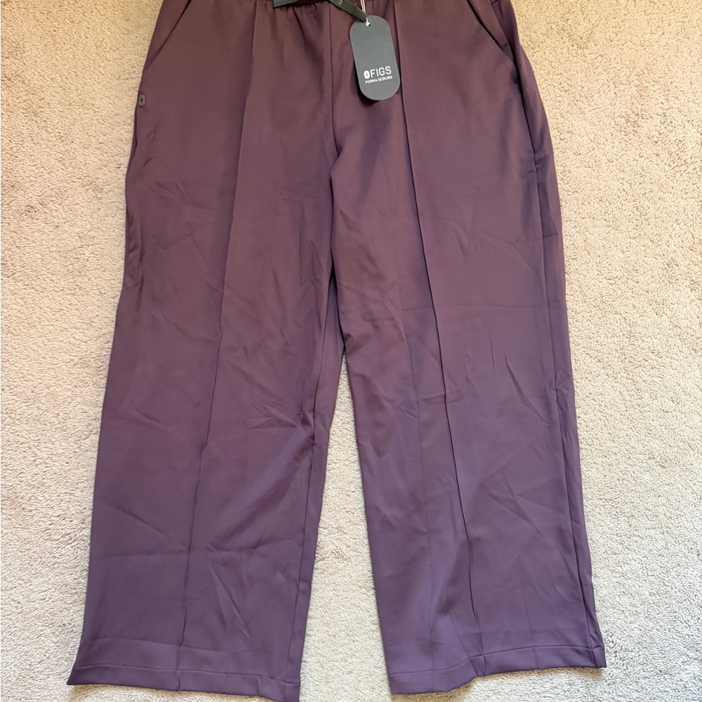 Plum High Waisted Salina FORMx Wide Leg Scrub Pant Xl Petite